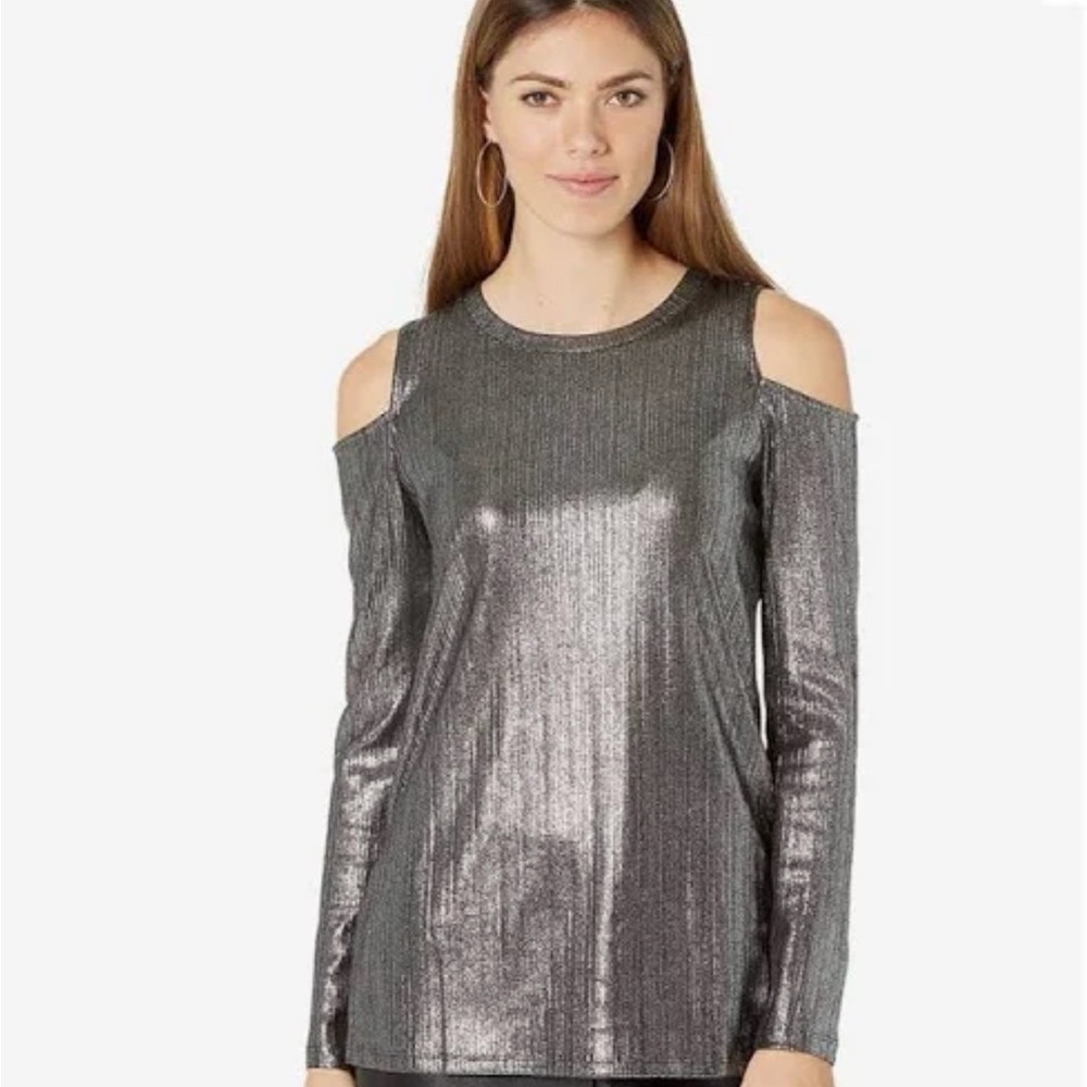 Michael Kors Silver Cold Shoulder Top